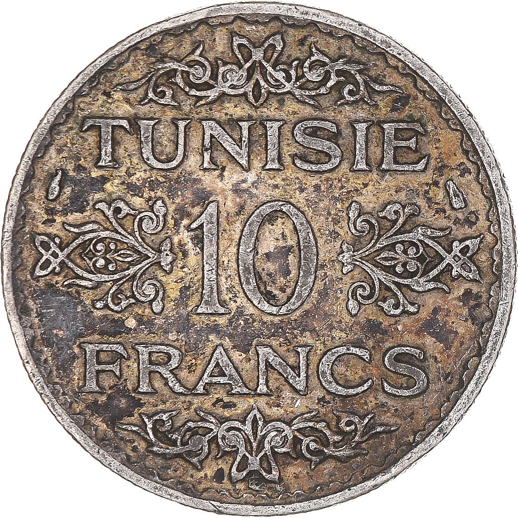 Monnaie, Tunisie, Ahmad Pasha Bey, 10 Francs, 1934, Paris, TTB, Argent, KM:262