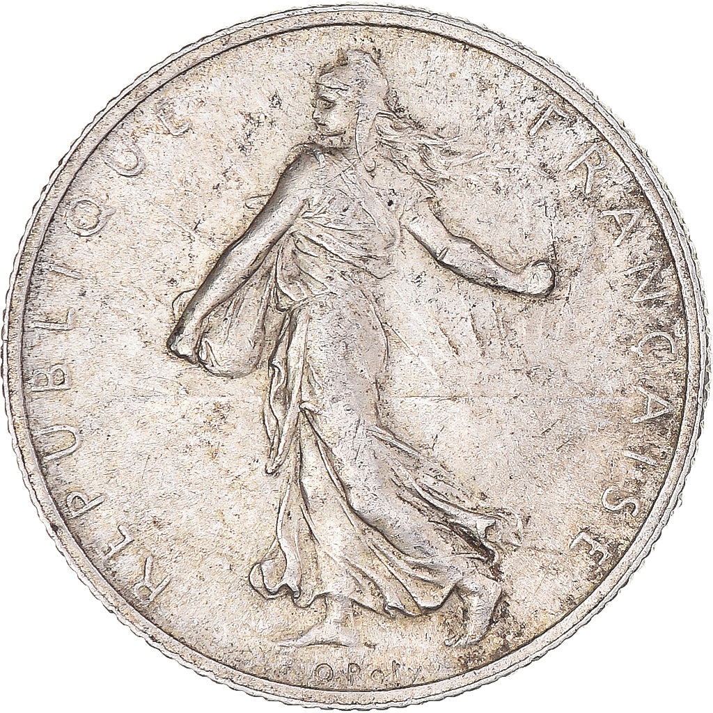 Coin, France, Semeuse, 2 Francs, 1914, Castelsarrasin, AU(50-53), Silver