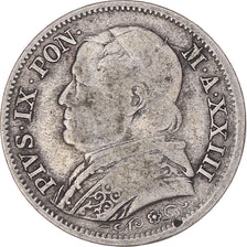 Monnaie, États italiens, PAPAL STATES, Pius IX, Lira, 1868, Roma, TB, Argent