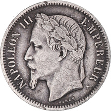 Munten, Frankrijk, Napoleon III, Franc, 1867, Paris, FR+, Zilver, KM:806.1