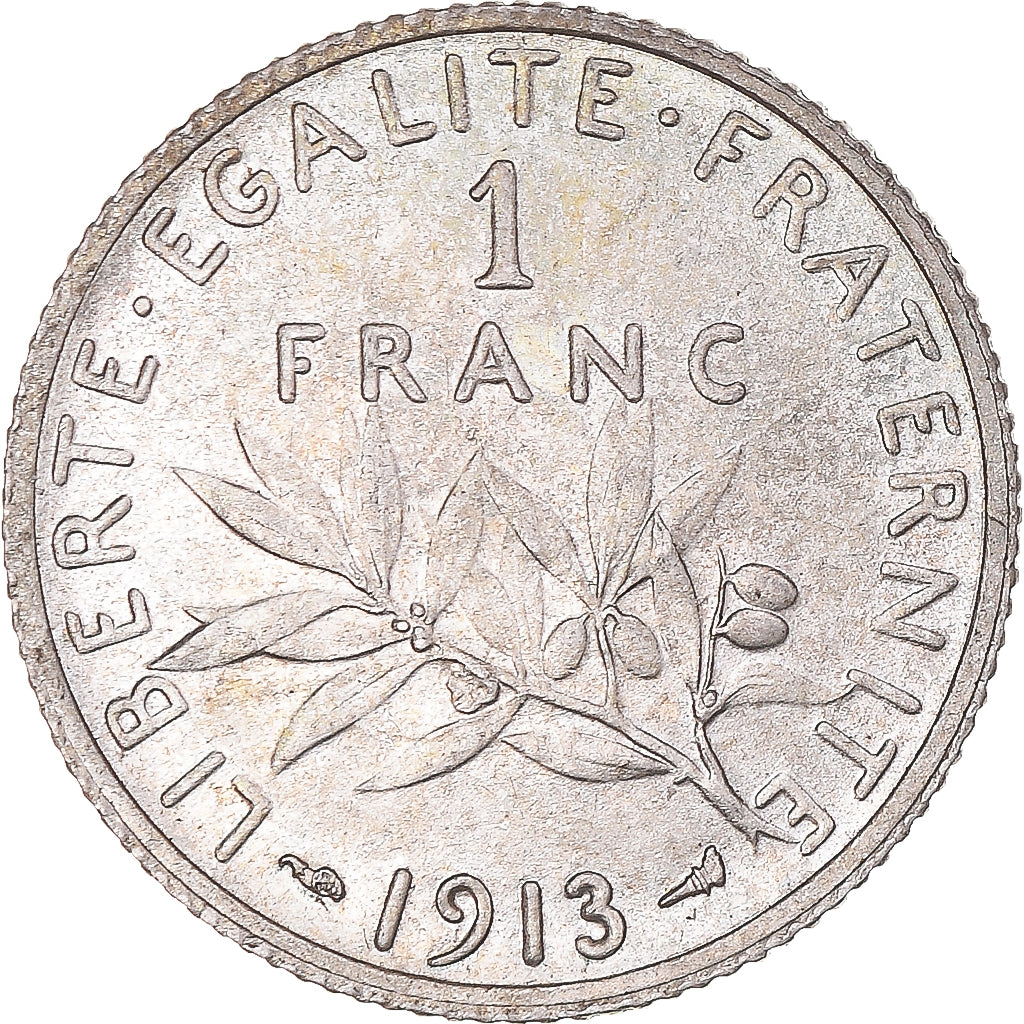 Moneda, Francia, Semeuse, Franc, 1913, Paris, EBC, Plata, KM:844.1, Gadoury:467