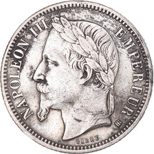 Coin, France, Napoleon III, Franc, 1868, Strasbourg, VF(30-35), Silver