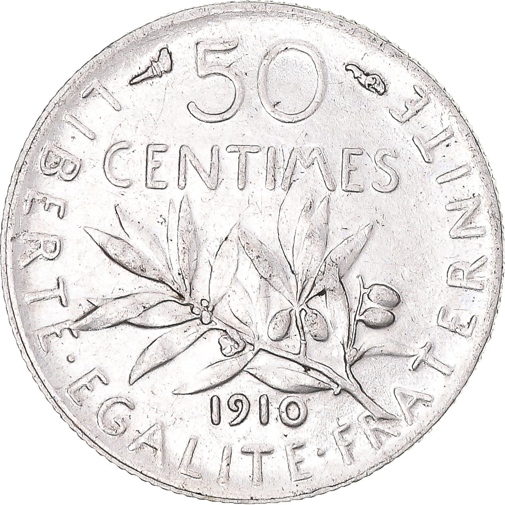 Münze, Frankreich, Semeuse, 50 Centimes, 1910, Paris, VZ, Silber, KM:854