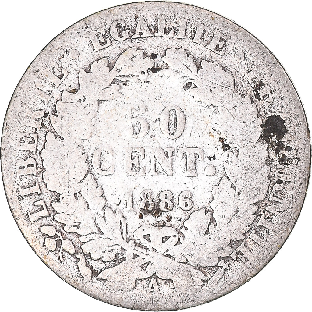 Münze, Frankreich, Cérès, 50 Centimes, 1886, Paris, SGE, Silber, KM:834.1