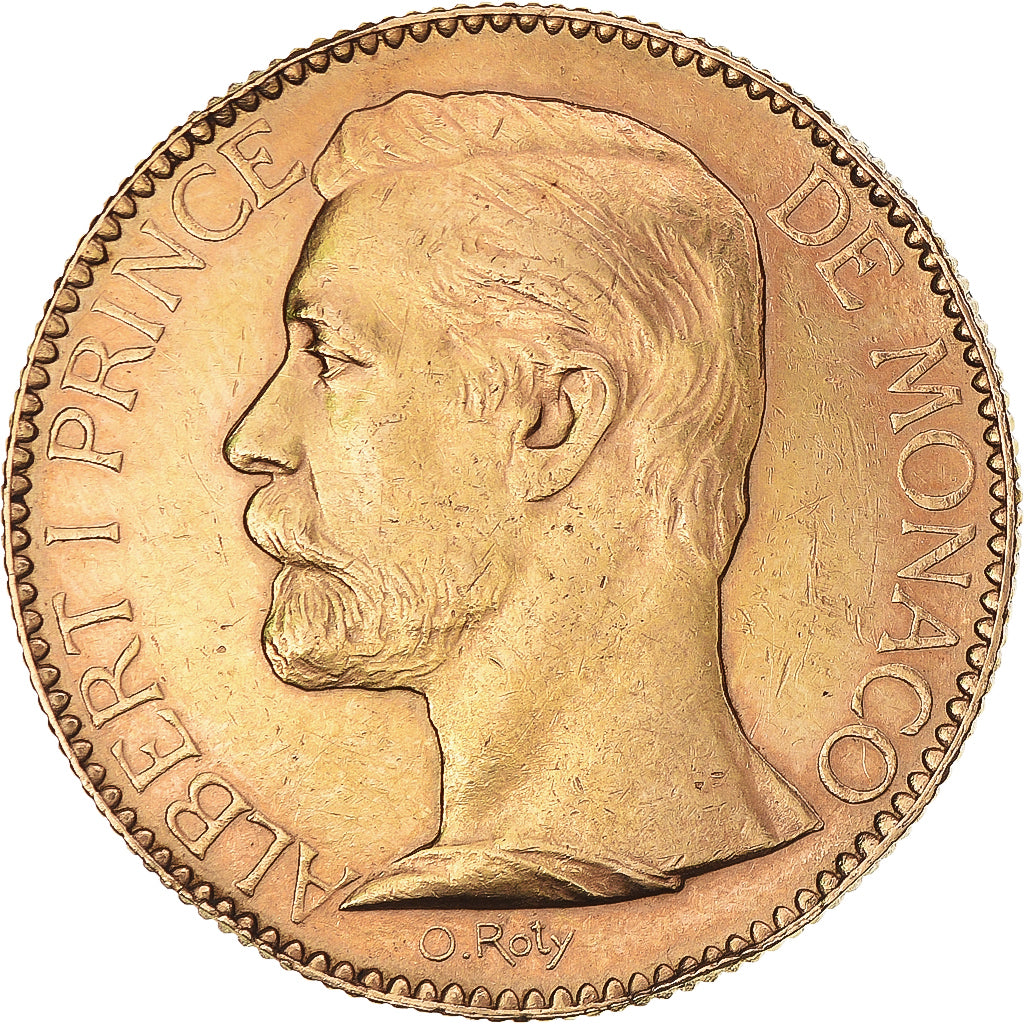 Coin, Monaco, Albert I, 100 Francs, Cent, 1891, Paris, AU(50-53), Gold, KM:105