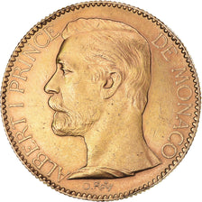 Coin, Monaco, Albert I, 100 Francs, Cent, 1891, Paris, AU(50-53), Gold, KM:105