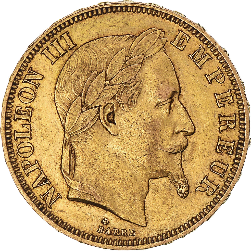 Münze, Frankreich, Napoleon III, 50 Francs, 1866, Strasbourg, SS+, Gold