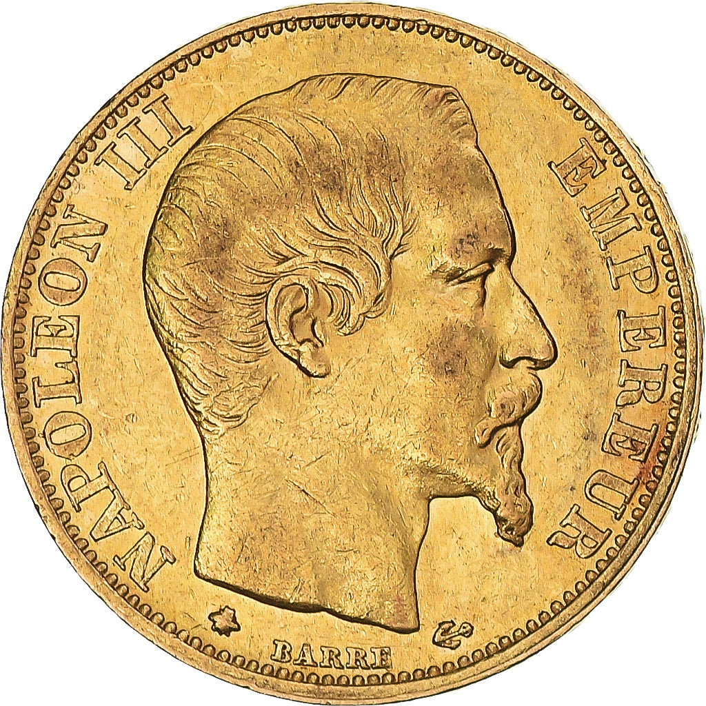 Coin, France, Napoleon III, 20 Francs, 1859, Strasbourg, AU(50-53), Gold