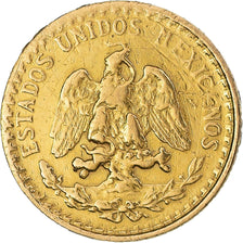 Coin, Mexico, 2 Pesos, 1945, Mexico City, AU(50-53), Gold, KM:461