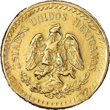 Moneda, México, 2-1/2 Pesos, 1945, Mexico City, MBC+, Oro, KM:463