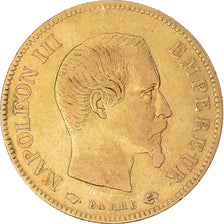 Moneda, Francia, Napoleon III, 10 Francs, 1856, Paris, MBC, Oro, KM:784.3