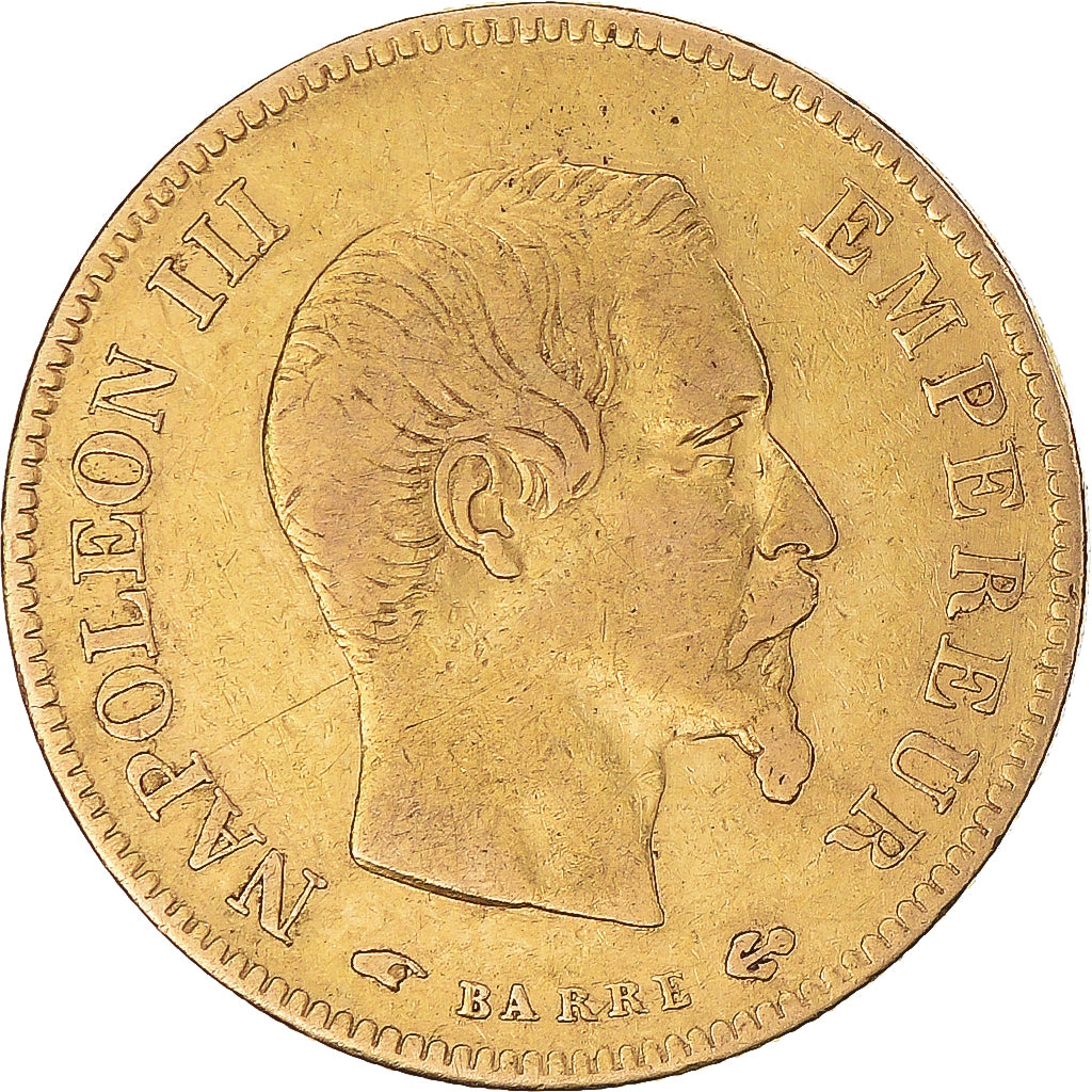 Moeda, França, Napoleon III, 10 Francs, 1856, Paris, EF(40-45), Dourado