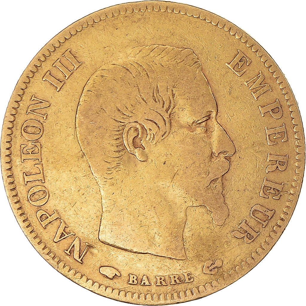 Moneta, Francja, Napoleon III, 10 Francs, 1857, Paris, VF(30-35), Złoto
