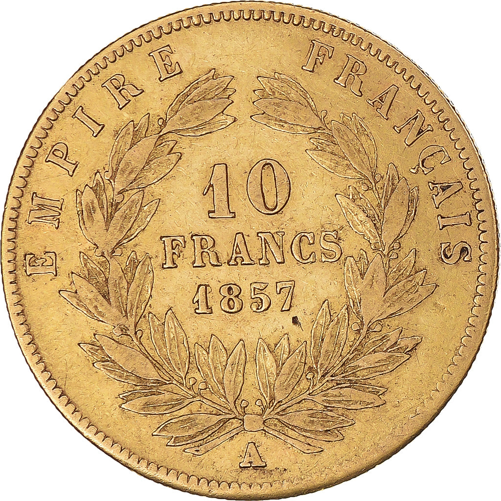 Monnaie, France, Napoleon III, 10 Francs, 1857, Paris, TB+, Or, Gadoury:1014