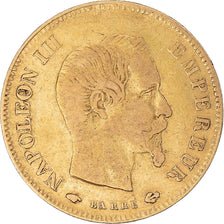 Moneta, Francia, Napoleon III, 10 Francs, 1857, Paris, MB+, Oro, KM:784.3