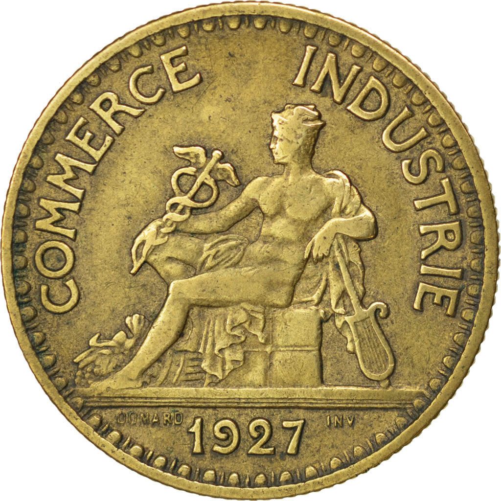 Francia, 2 Francs, Chambre de commerce, 1927, Paris, Alluminio-bronzo, BB
