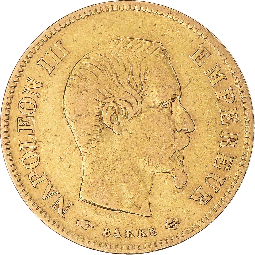 Moneta, Francja, Napoleon III, 10 Francs, 1857, Paris, VF(30-35), Złoto