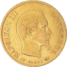 Moeda, França, Napoleon III, 10 Francs, 1859, Paris, VF(30-35), Dourado