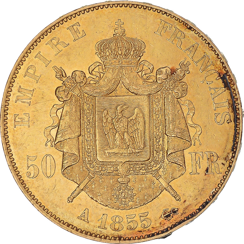 Monnaie, France, Napoleon III, 50 Francs, 1855, Paris, TTB+, Or, KM:785.1