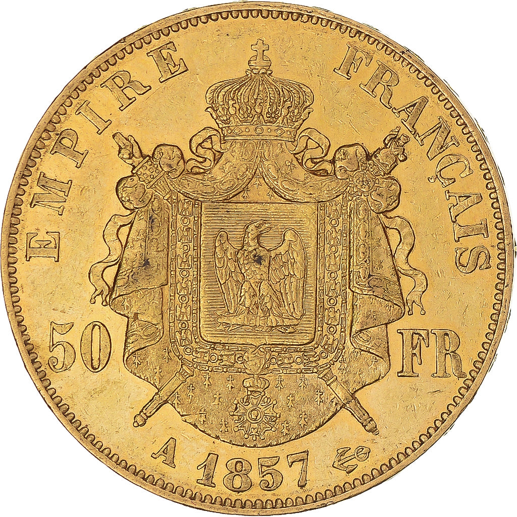 Monnaie, France, Napoleon III, 50 Francs, 1857, Paris, TTB+, Or, Gadoury:1111