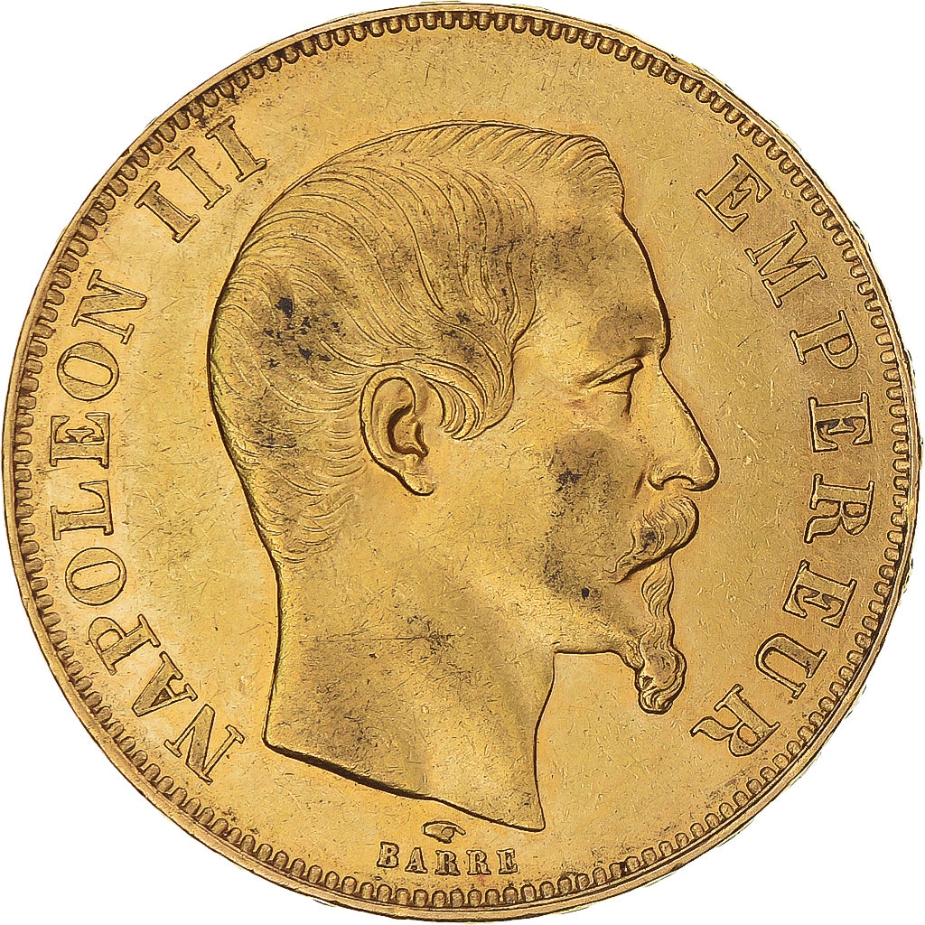 Münze, Frankreich, Napoleon III, 50 Francs, 1858, Paris, SS+, Gold, KM:785.1