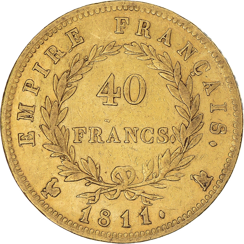 Monnaie, France, Napoleon I, 40 Francs, 1811, Paris, A/Coq, TTB, Or