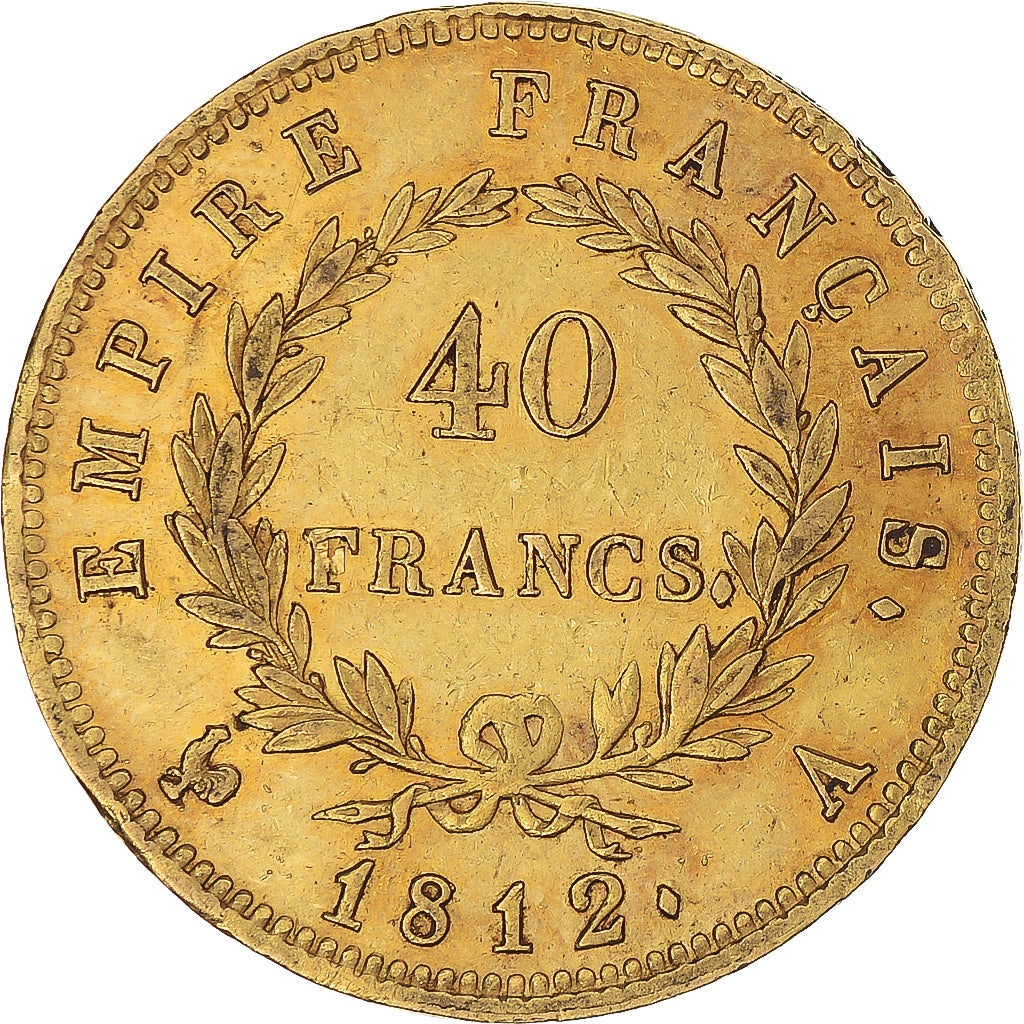 Moneta, Francja, Napoléon I, 40 Francs, 1812, Paris, AU(50-53), Złoto