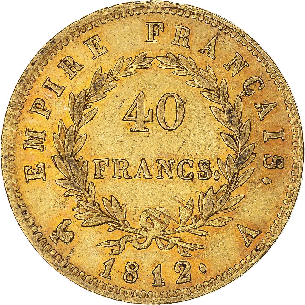 Moneta, Francja, Napoléon I, 40 Francs, 1812, Paris, AU(50-53), Złoto