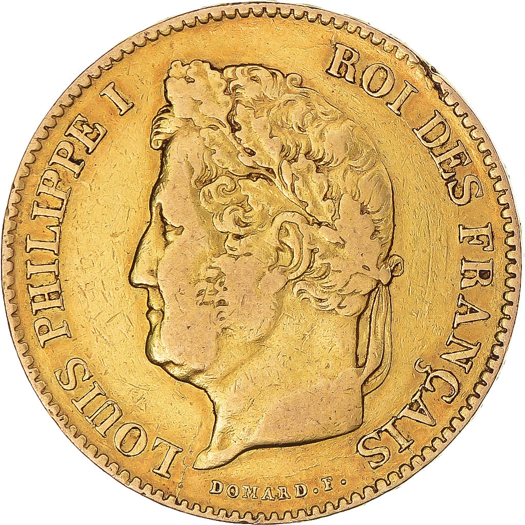Moneta, Francia, Louis-Philippe, 40 Francs, 1831, Paris, MB+, Oro, KM:747.1