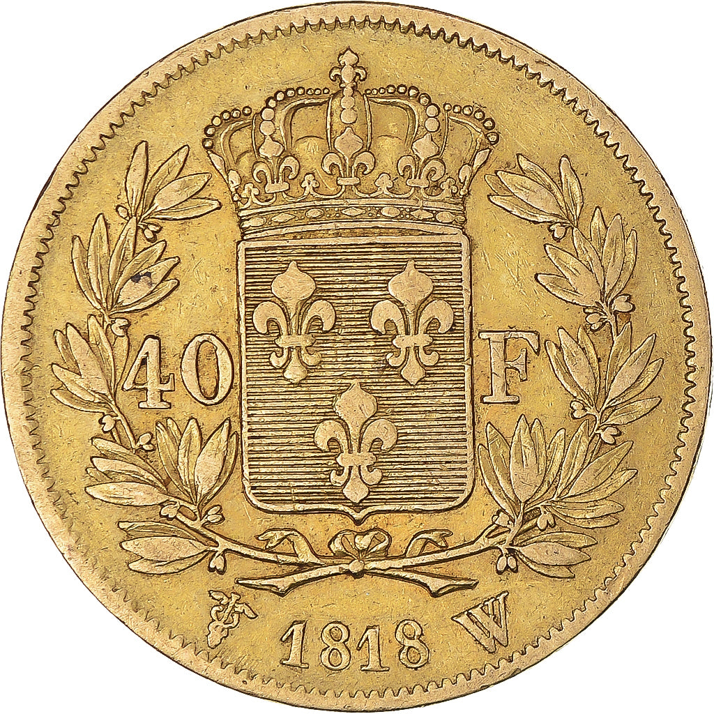 Monnaie, France, Louis XVIII, 40 Francs, 1818, Lille, TB+, Or, Gadoury:1092
