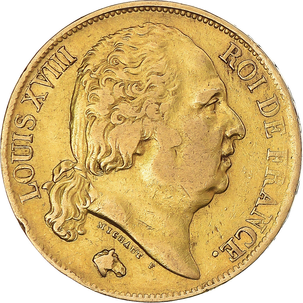 Monnaie, France, Louis XVIII, 20 Francs, 1824, Lille, TB+, Or, Gadoury:1028