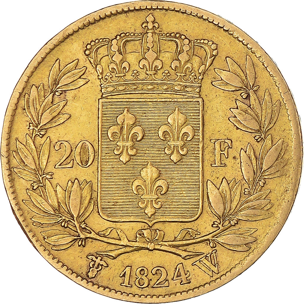 Monnaie, France, Louis XVIII, 20 Francs, 1824, Lille, TB+, Or, Gadoury:1028