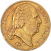 Moneta, Francia, Louis XVIII, 20 Francs, 1824, Paris, BB, Oro, KM:712.1