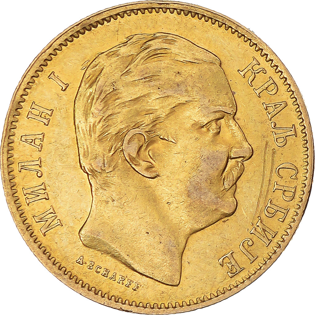 Monnaie, Serbie, Milan I, 10 Dinara, 1882, SUP, Or, KM:16