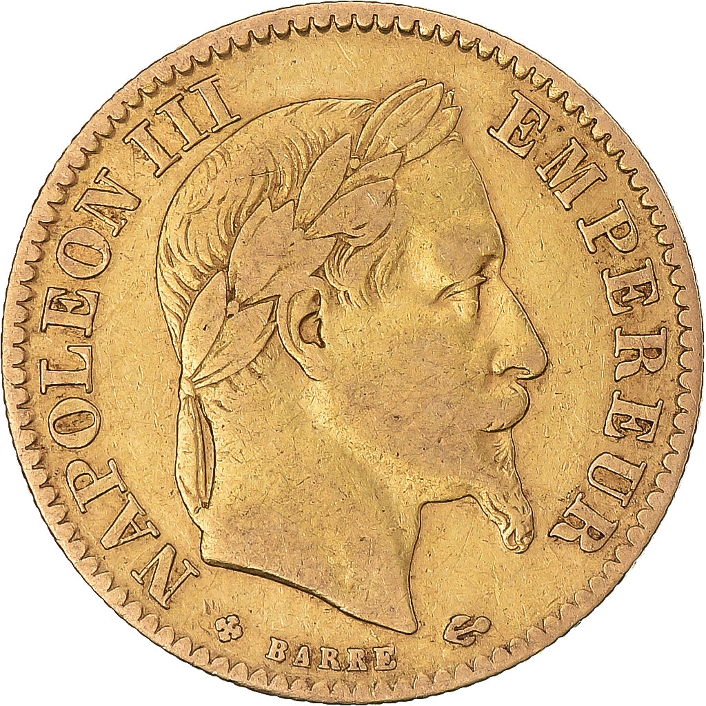 Coin, France, Napoleon III, 10 Francs, 1864, Strasbourg, VF(30-35), Gold