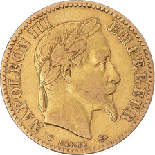 Coin, France, Napoleon III, 10 Francs, 1864, Strasbourg, VF(30-35), Gold
