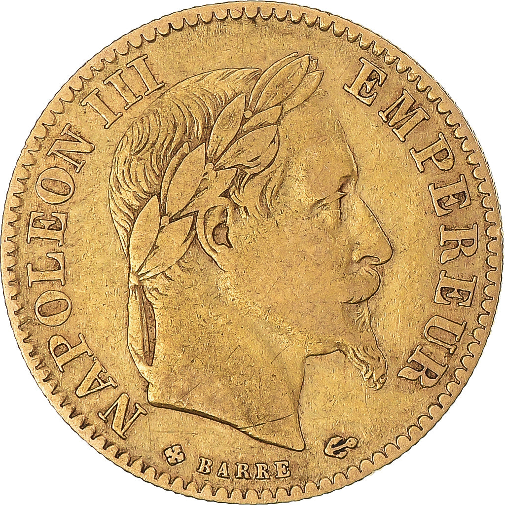 Moeda, França, Napoleon III, 10 Francs, 1866, Strasbourg, Large BB, EF(40-45)