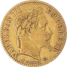 Moeda, França, Napoleon III, 10 Francs, 1866, Strasbourg, Large BB, EF(40-45)