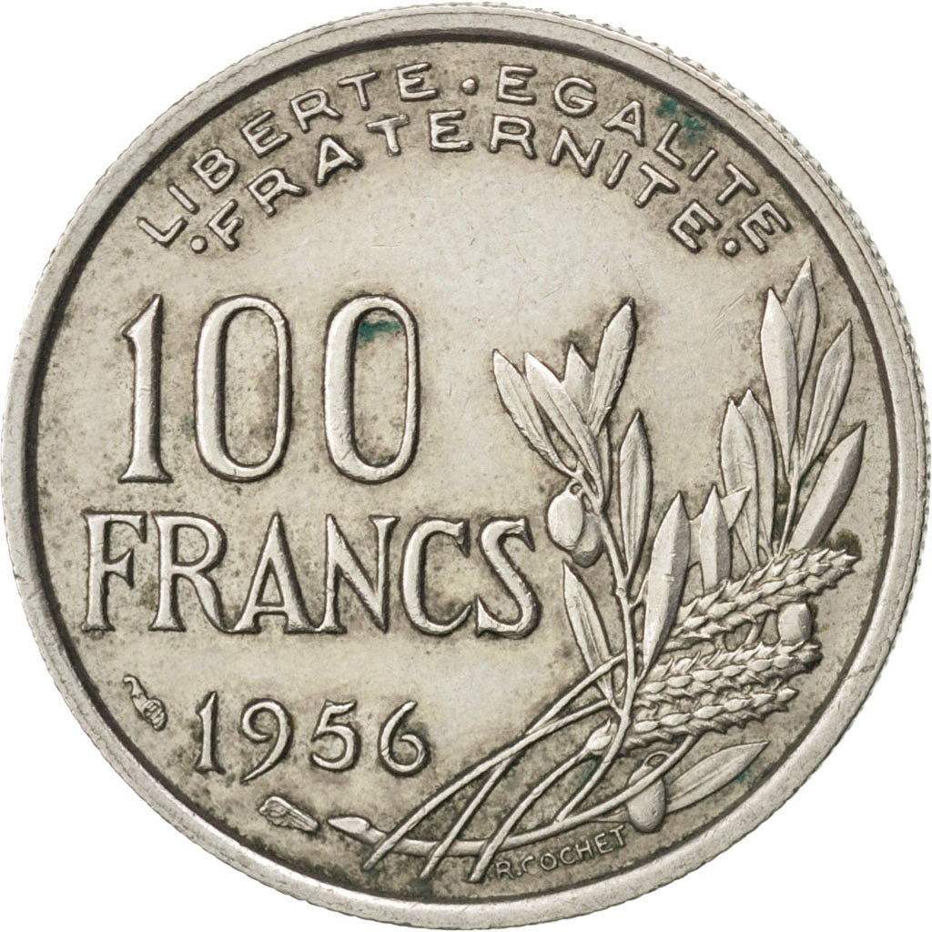 Monnaie, France, Cochet, 100 Francs, 1956, TTB, Copper-nickel, KM:919.1