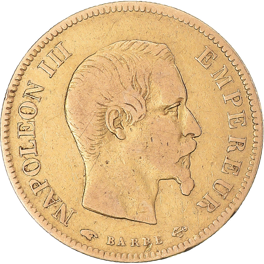 Coin, France, Napoleon III, 10 Francs, 1855, Paris, VF(30-35), Gold, KM:784.3