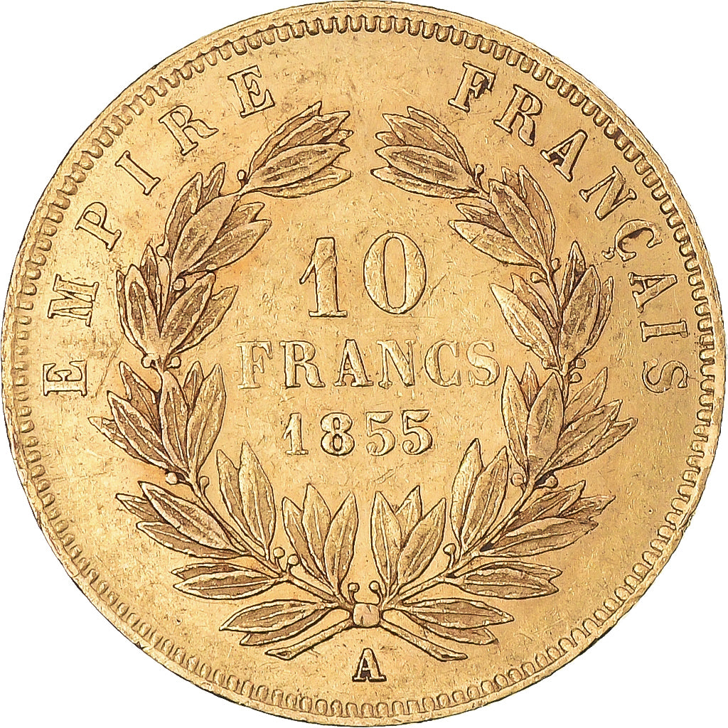 Monnaie, France, Napoleon III, 10 Francs, 1855, Paris, TTB+, Or, Gadoury:1014
