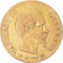 Moneta, Francia, Napoleon III, 10 Francs, 1856, Paris, MB+, Oro, KM:784.3