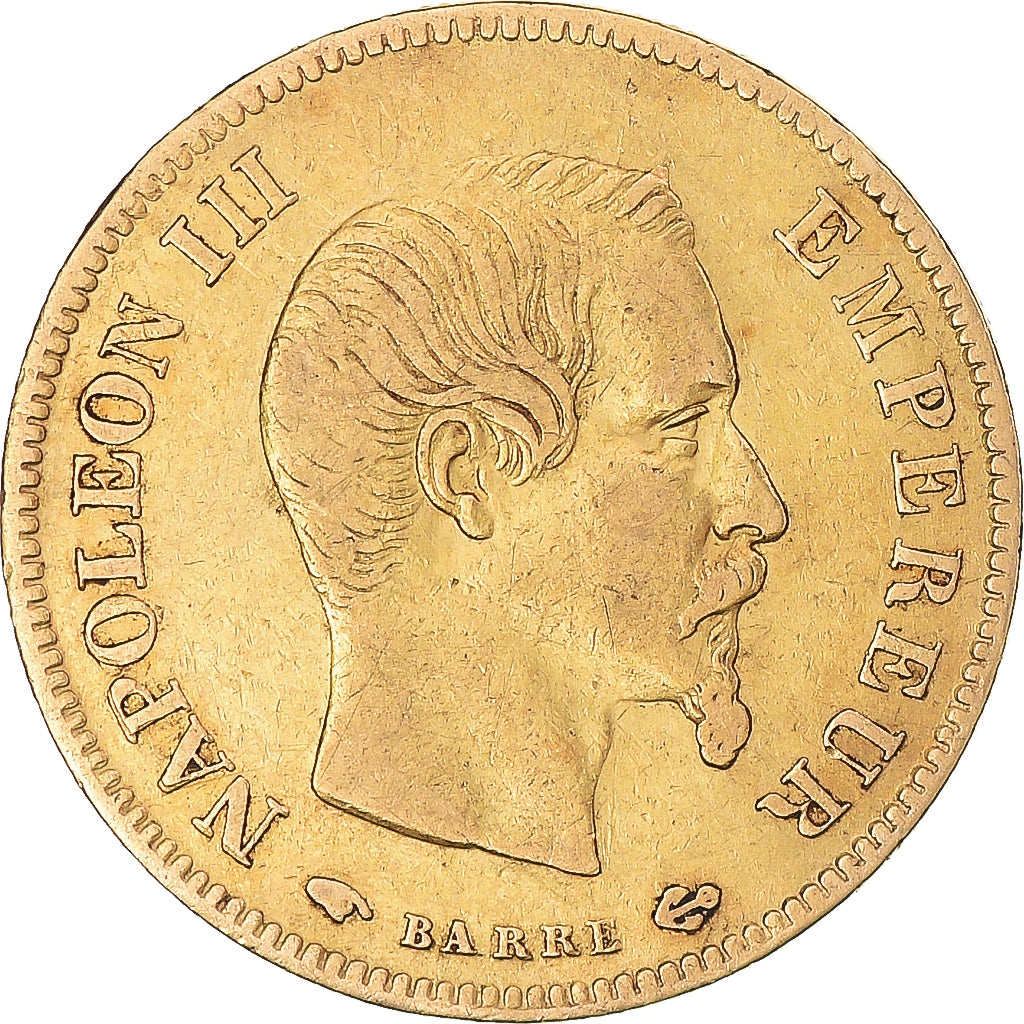 Moneta, Francja, Napoleon III, 10 Francs, 1856, Paris, EF(40-45), Złoto