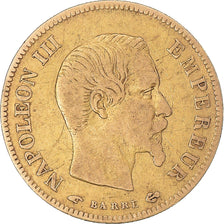 Munten, Frankrijk, Napoleon III, 10 Francs, 1857, Paris, FR+, Goud, KM:784.3