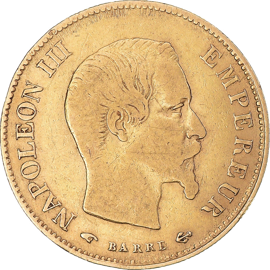 Coin, France, Napoleon III, 10 Francs, 1858, Paris, VF(30-35), Gold, KM:784.3