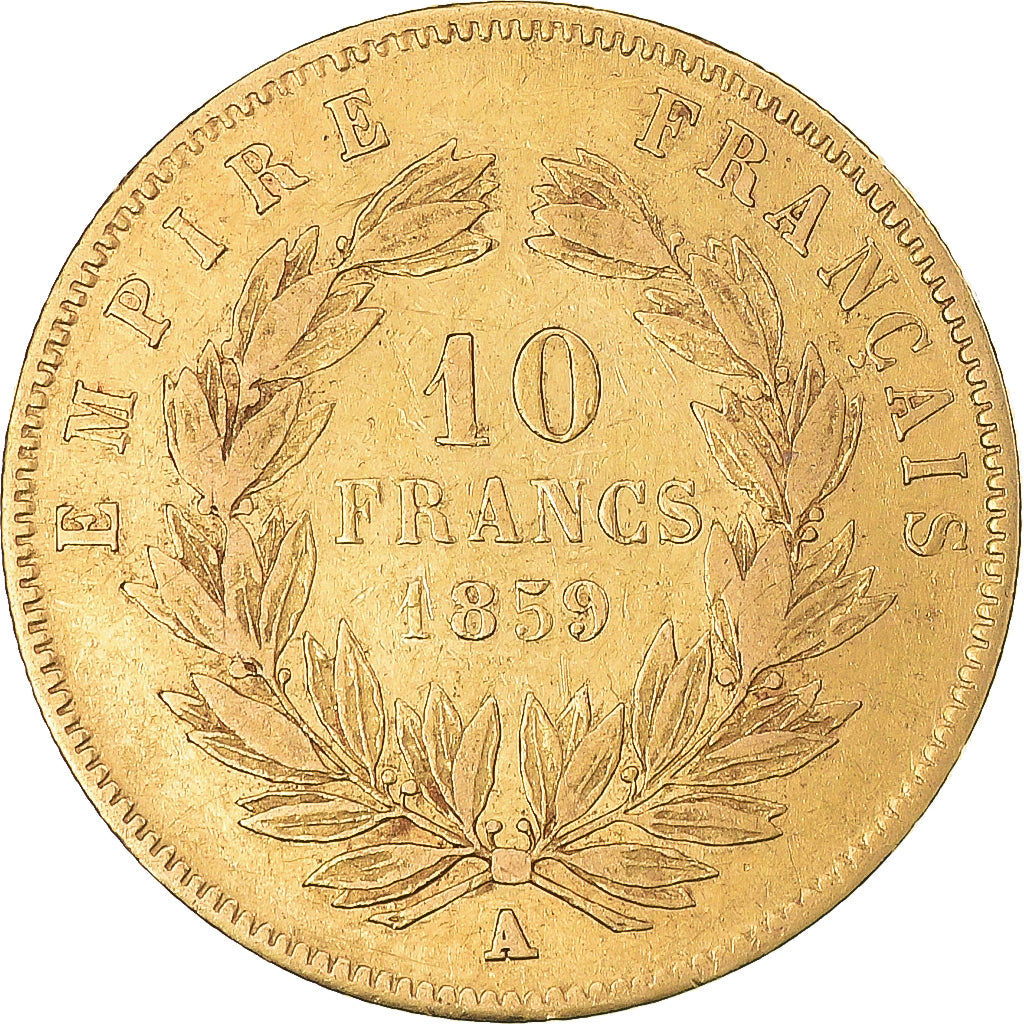 Coin, France, Napoleon III, 10 Francs, 1859, Paris, VF(30-35), Gold, KM:784.3