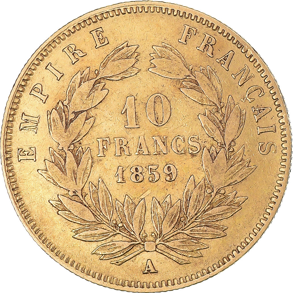 Coin, France, Napoleon III, 10 Francs, 1859, Paris, VF(30-35), Gold, KM:784.3