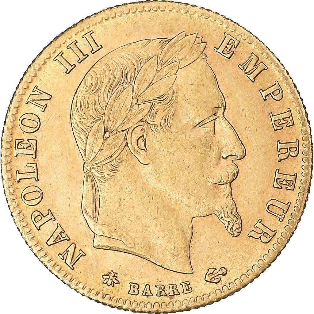Coin, France, Napoleon III, 5 Francs, 1866, Paris, MS(63), Gold, KM 803.1