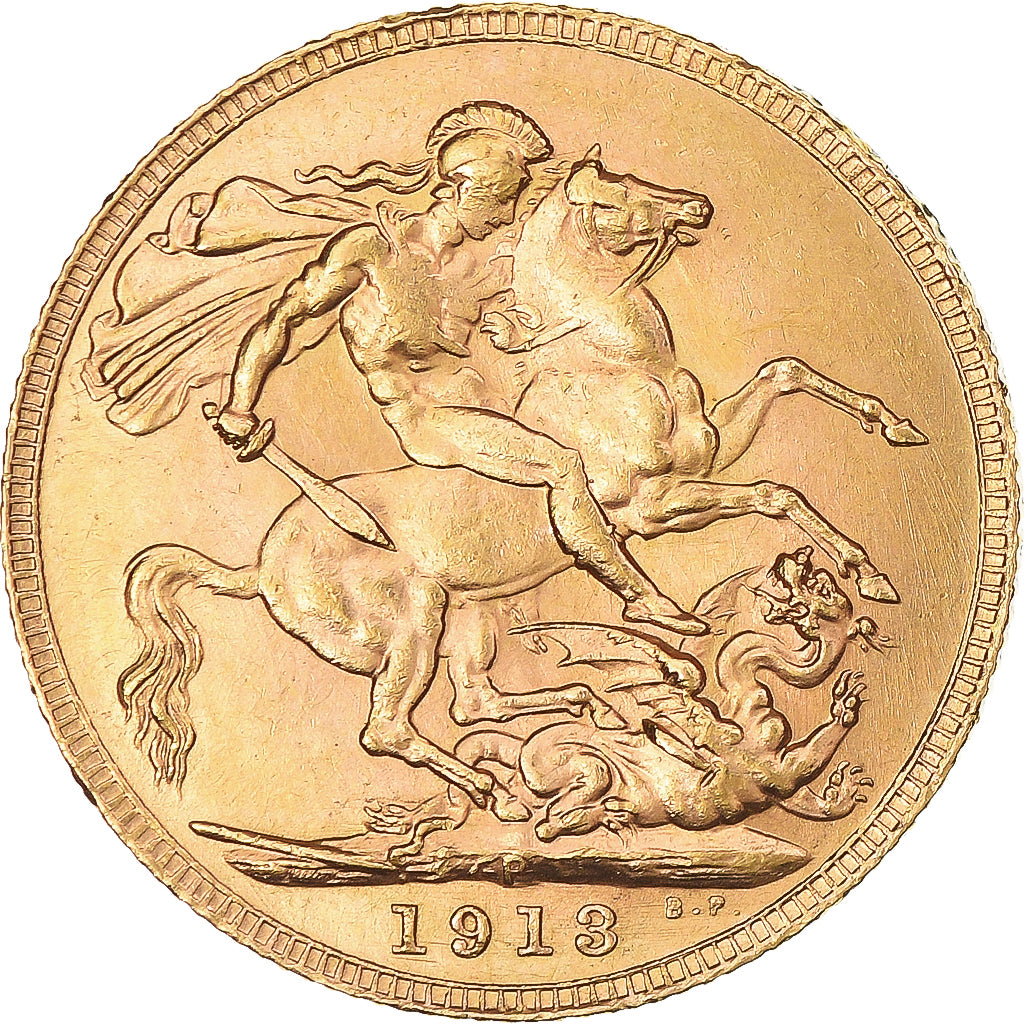 Coin, Australia, George V, Sovereign, 1913, Perth, AU(55-58), Gold, KM:29