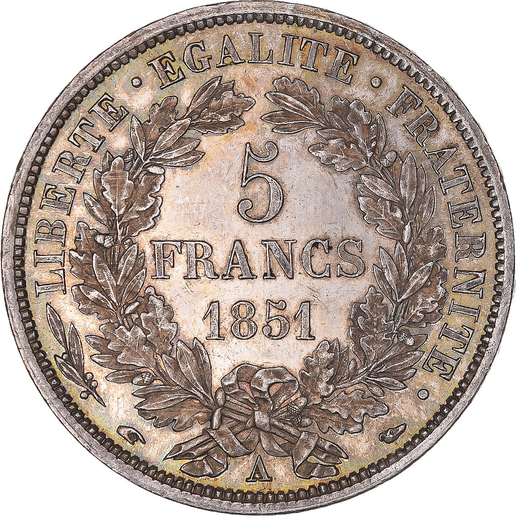 Coin, France, Cérès, 5 Francs, 1851, Paris, MS(60-62), Silver, KM:761.1